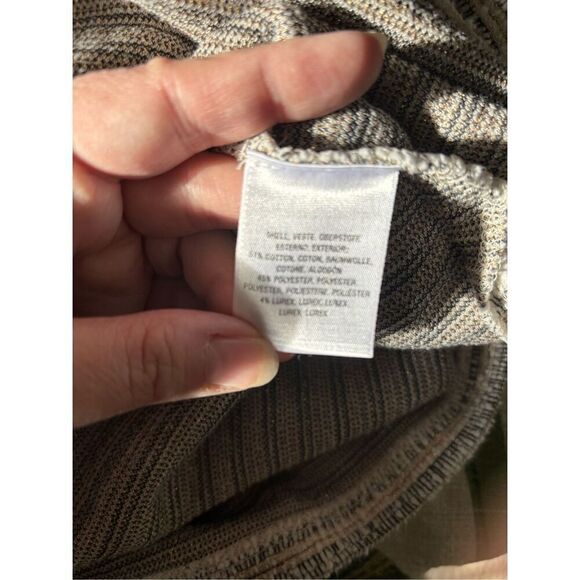 Anthropologie Tweed Striped Metallic Short Sleeve Top Women’s Size  Small - Picture 3 of 10